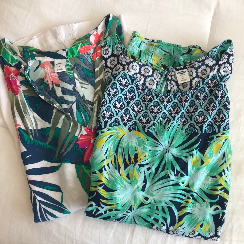 Old Navy tropical blouse BUNDLE